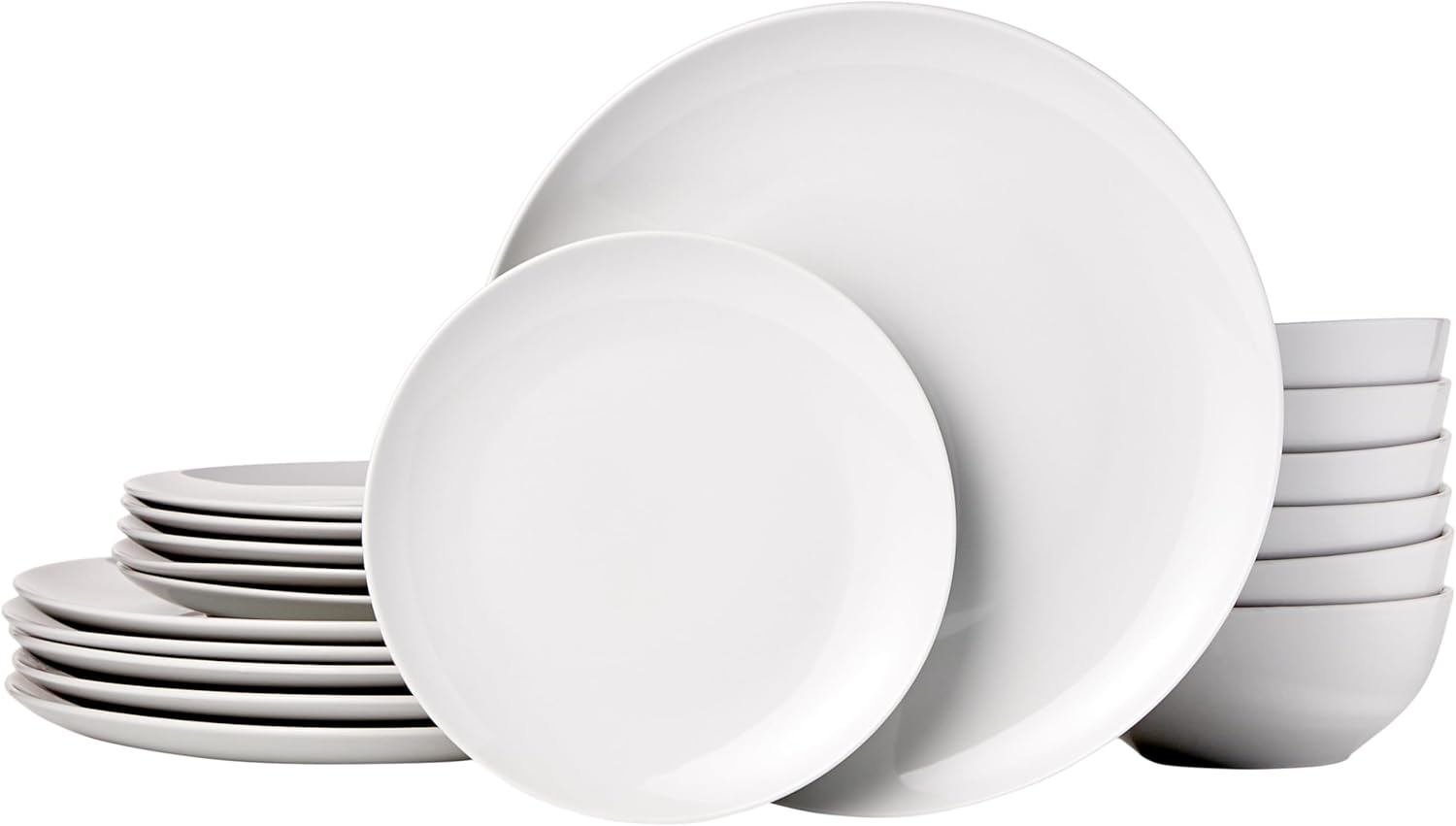 mx-dealz Basics - service de table 18 pièces - porcelaine blanche - pour 6 personnes