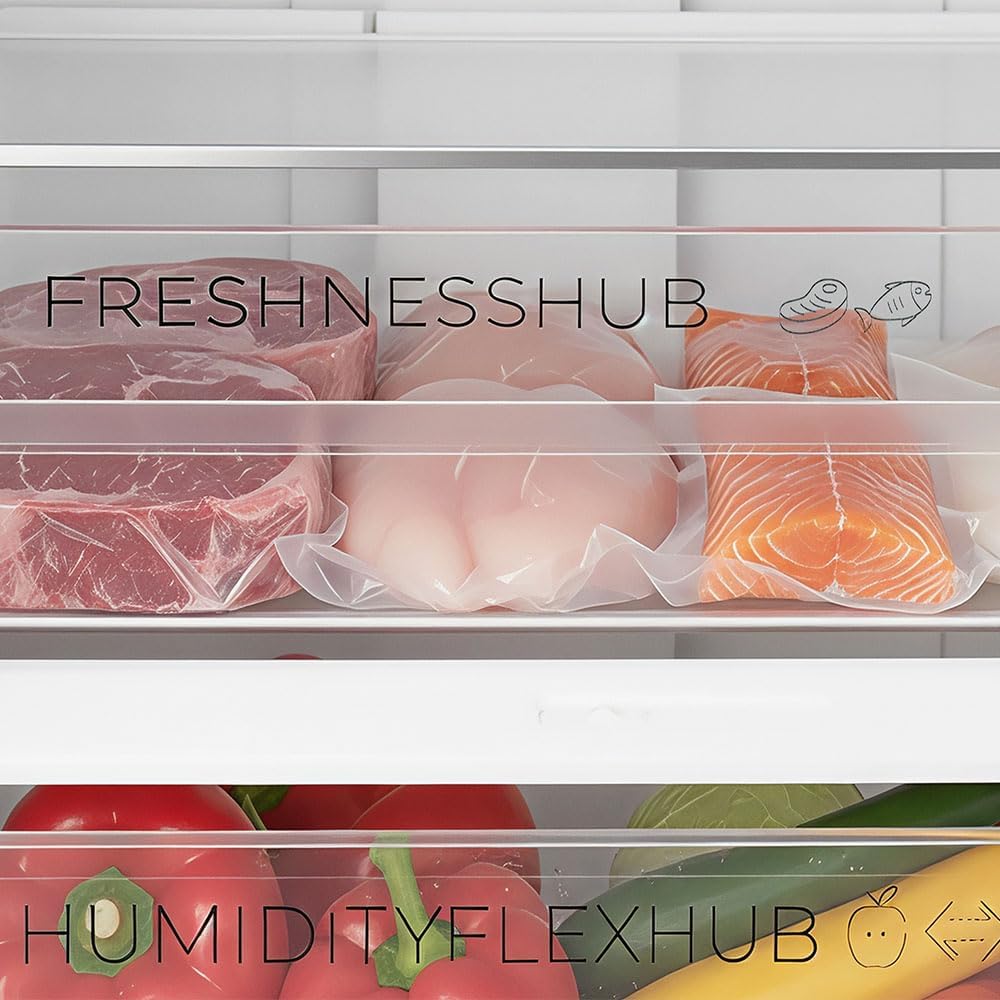 Cecotec - Combi 356i Black Glass - 200x59,5cm - 356L, Multi Airflow, FreshnessFlex, HumidityFlex, COOLMARKETCOMBI356IBLA