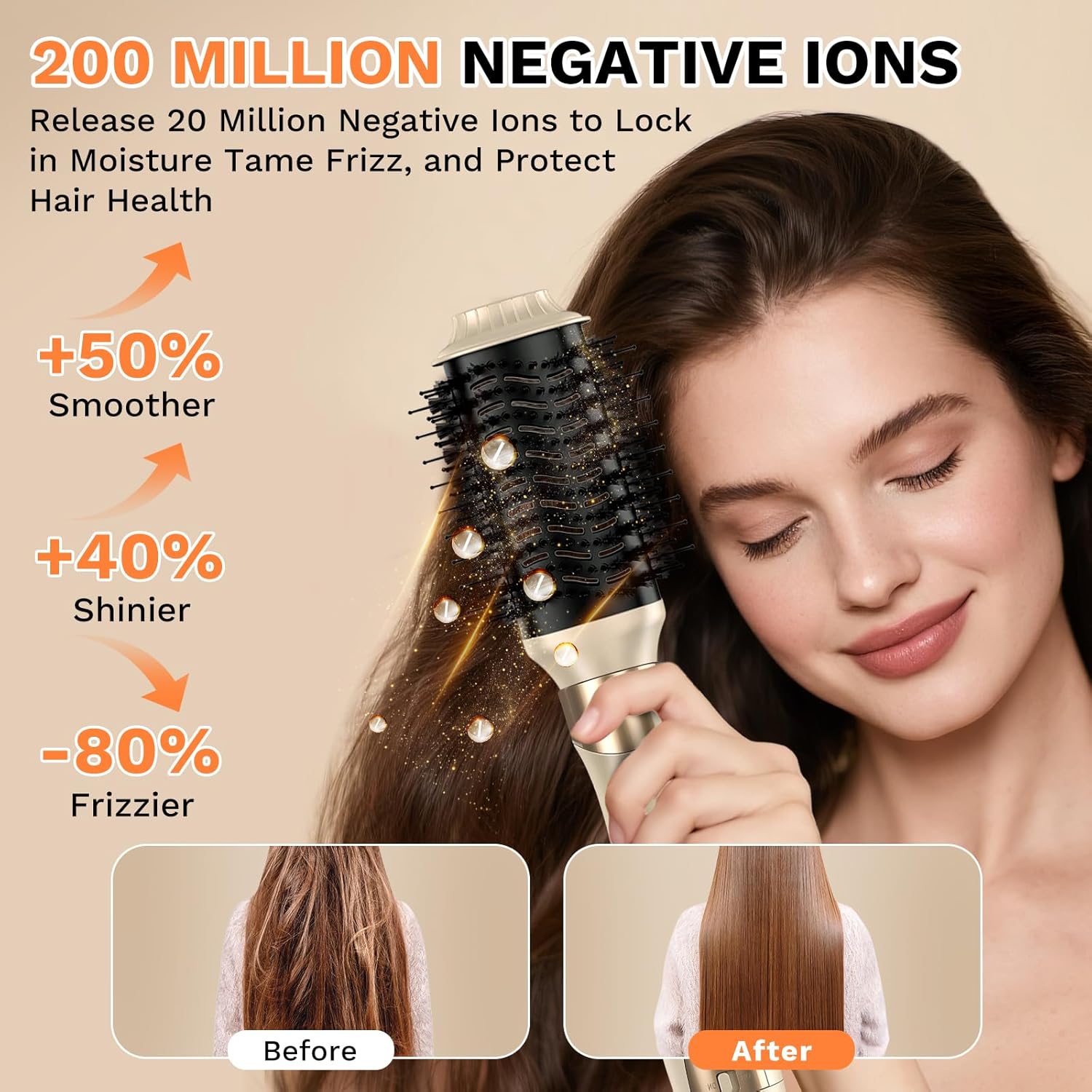 Brosse soufflante 6 en 1 - Air Styler - 11000 tr/min, céramique, ions, séchage et coiffage, sac inclus