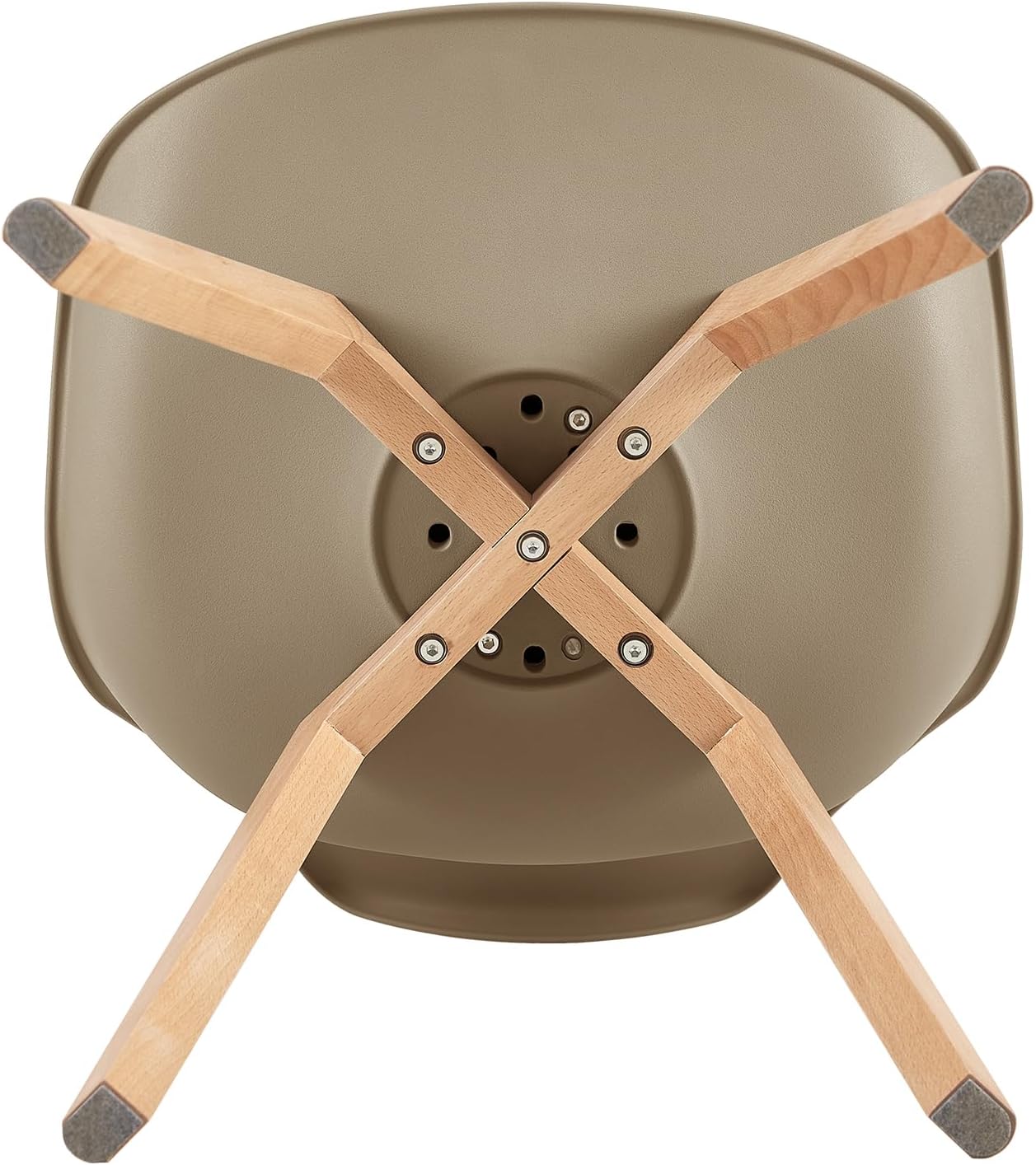 EGGREE - chaises scandinaves lot de 4 - hêtre massif - rembourrées, kaki