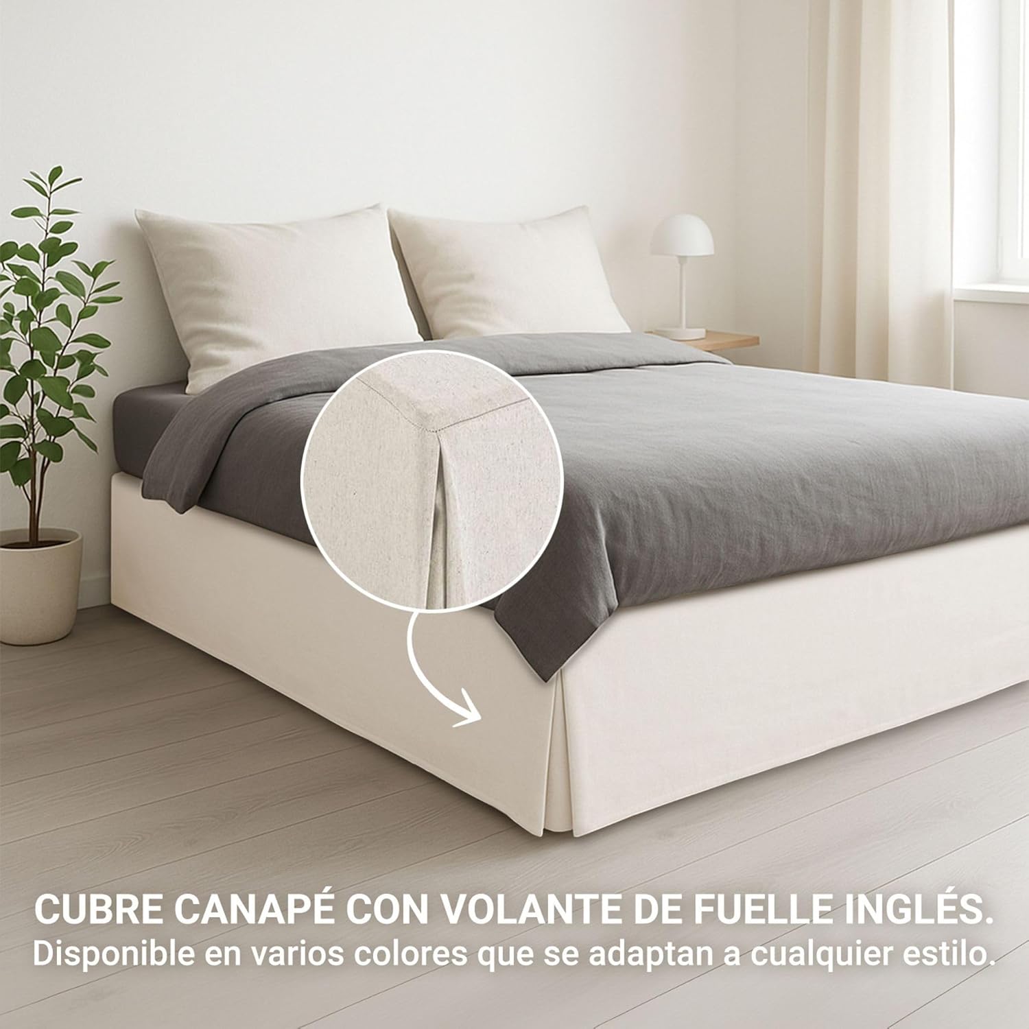 Protège-canapé ivoire 200x190/200 cm, antidérapant, respirant, fabrication Espagne