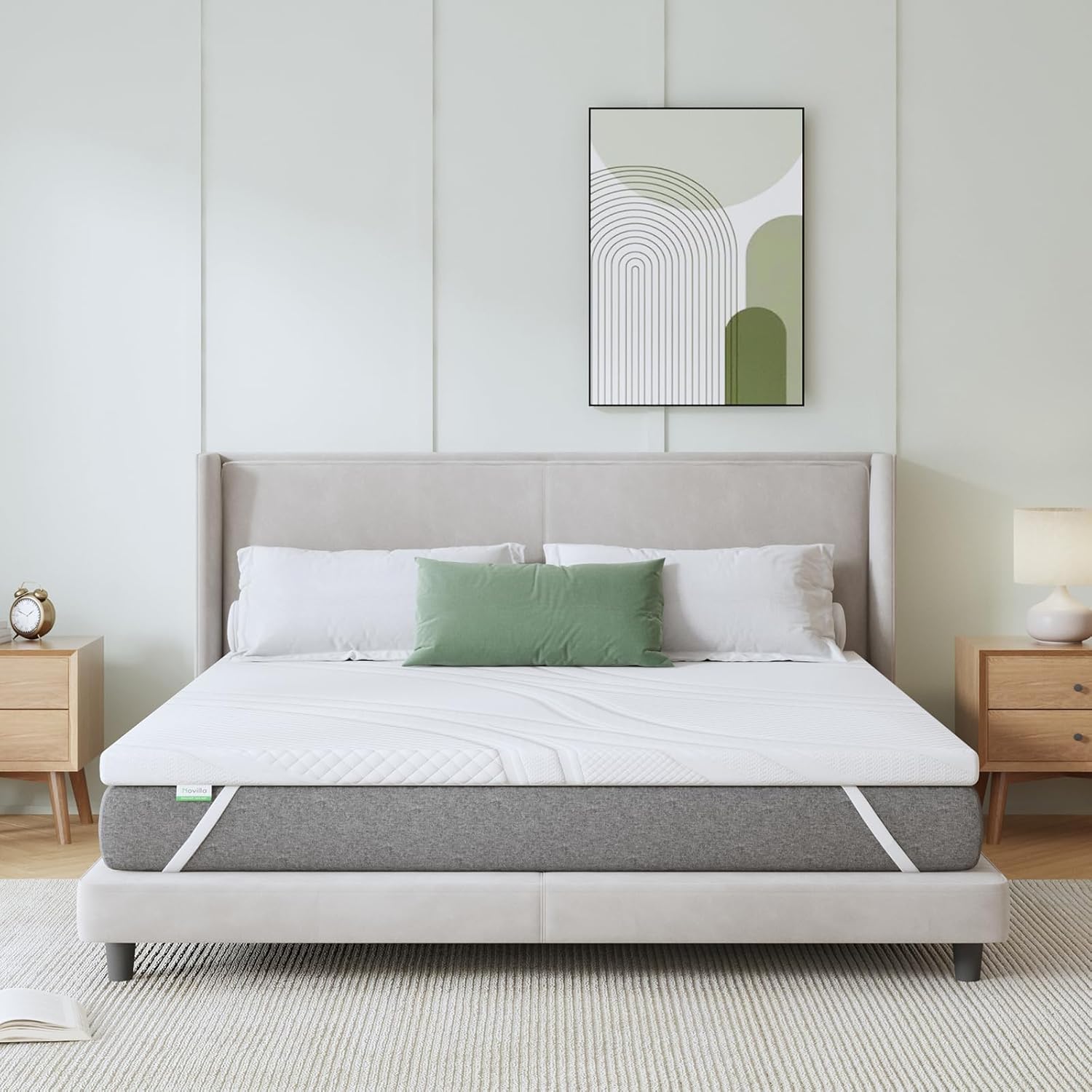 Novilla - surmatelas gel mémoire de forme - 140x200cm - 7.5cm, doux, antidérapant, lavable