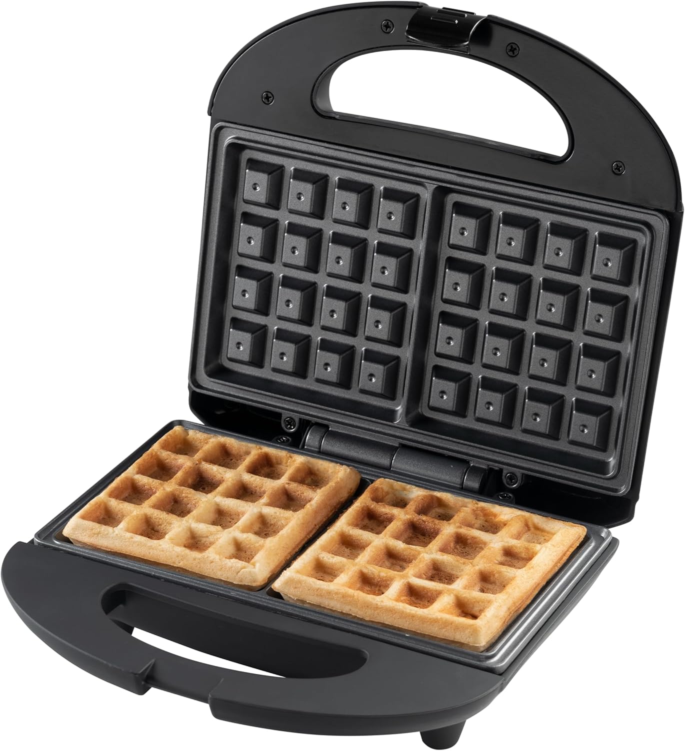 Bestron - Gaufrier rétro 700W, antiadhésif, noir mat, 23x13cm