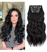 Extension de Cheveux à Clips, Extension à Clip Cheveux Naturel Bouclés, Synthétique Extensions de...