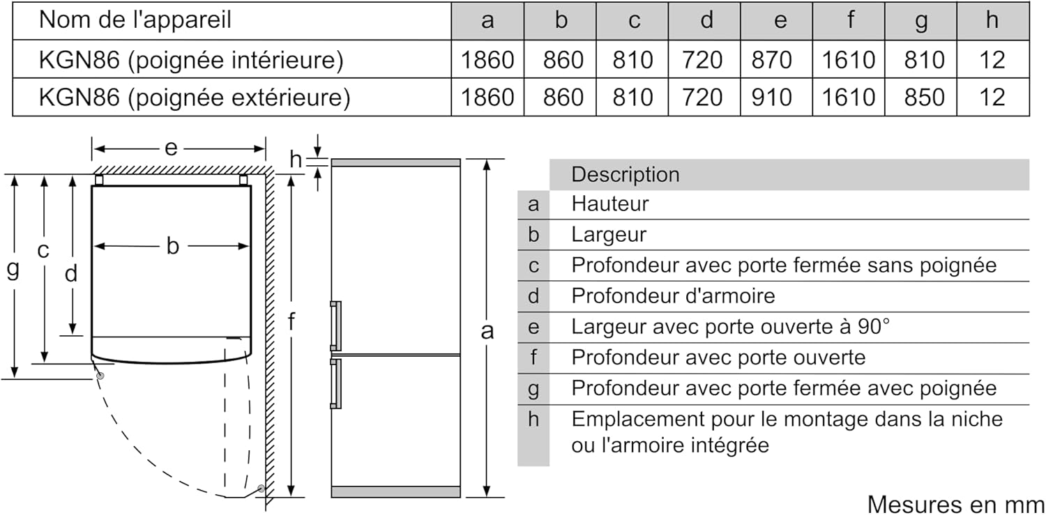 Bosch - Série 6 - 186x86 cm - inox, anti-trace, combiné - KGN86AIDR