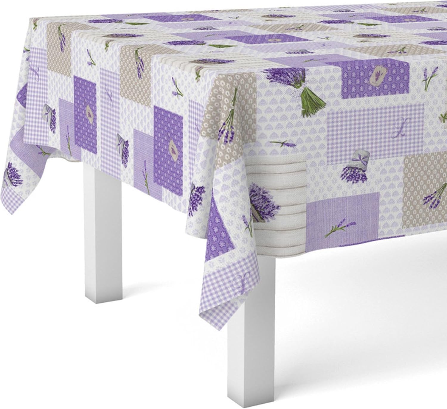 Nappe en toile cirée - rectangulaire, 140cm, anti-taches, imperméable, entretien facile, ronde, Provence