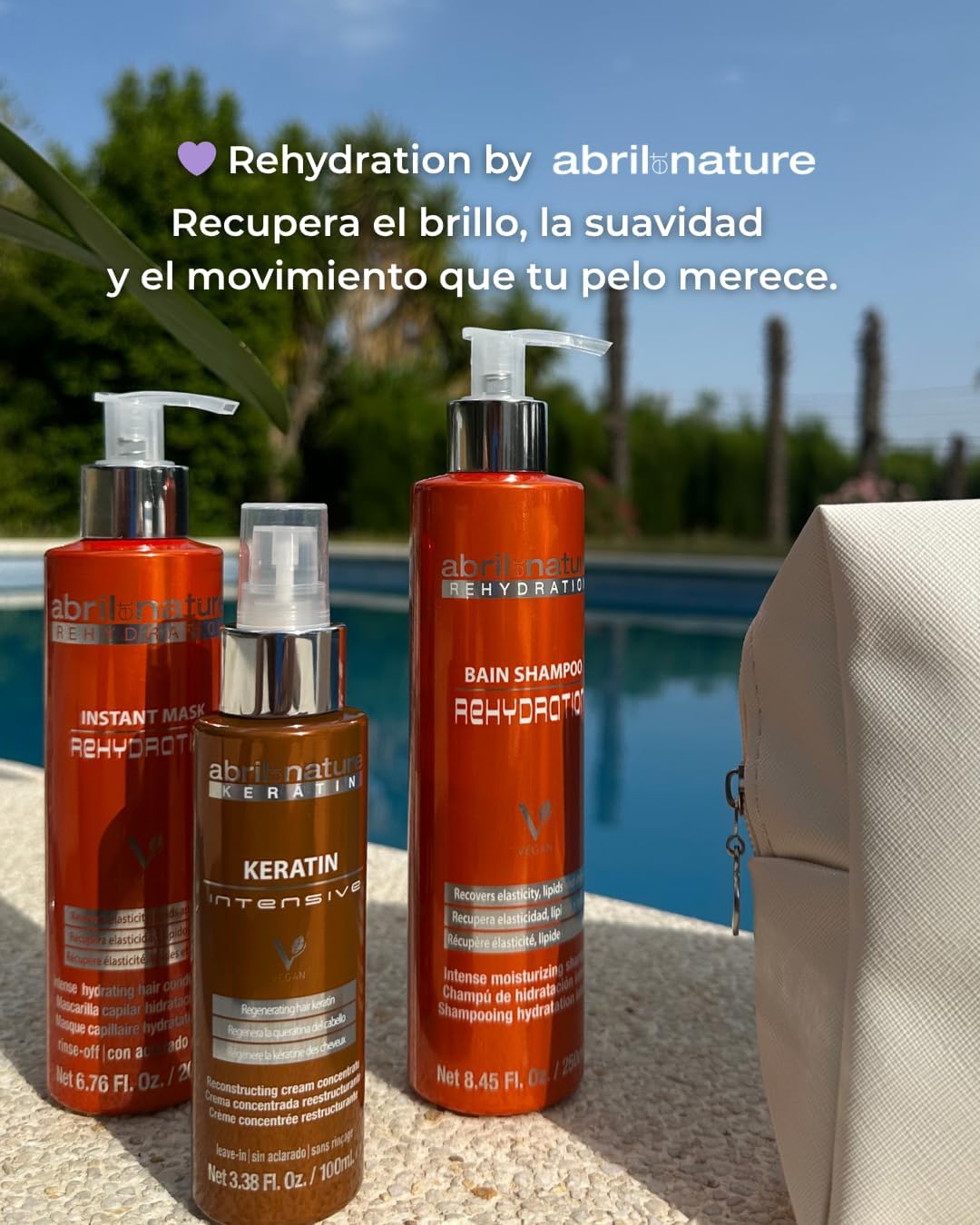abril et nature - Rehydration - 550ml - shampoing, masque, sérum hydratants