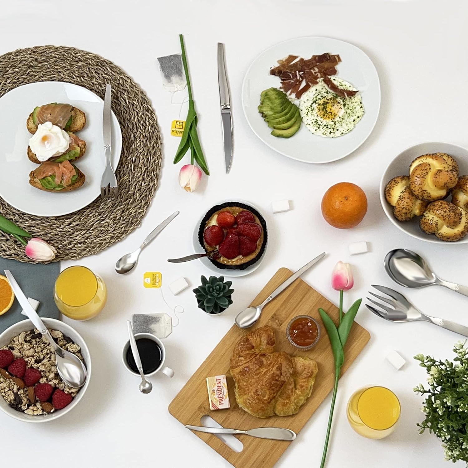 Lou Laguiole - Jet - tartineurs inox 18/0 sablés - 167 mm – Lot de 2