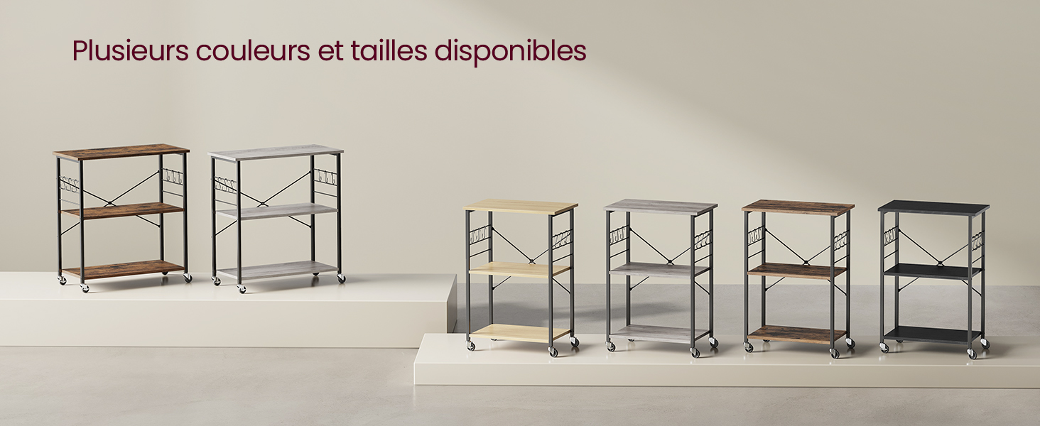 Collection de petites étagères minimalistes de différentes couleurs et tailles. Les logements sont dotés de cadres en métal et d'étagères en bois.