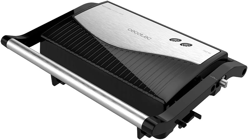 Cecotec - Grill électrique Full Open 750W - revêtement antiadhésif, poignée froide, ouverture 180°