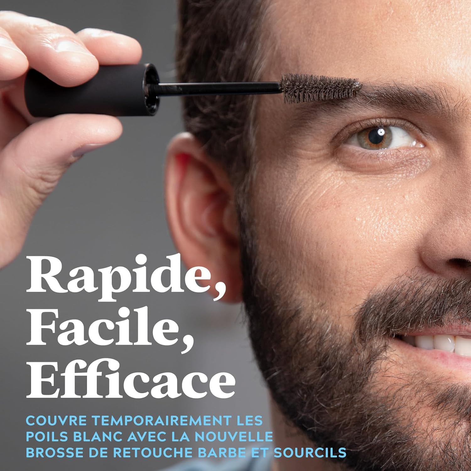 Just for Men - Retouche Instantané Barbe Sourcils - application rapide, couleur châtain foncé, jusqu'à 30 usages