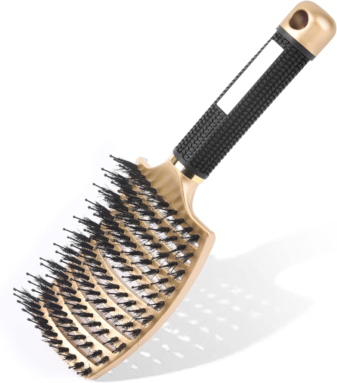 URAQT - Brosse démêlante poils sanglier - cheveux longs épais, anti-frisottis, séchage rapide