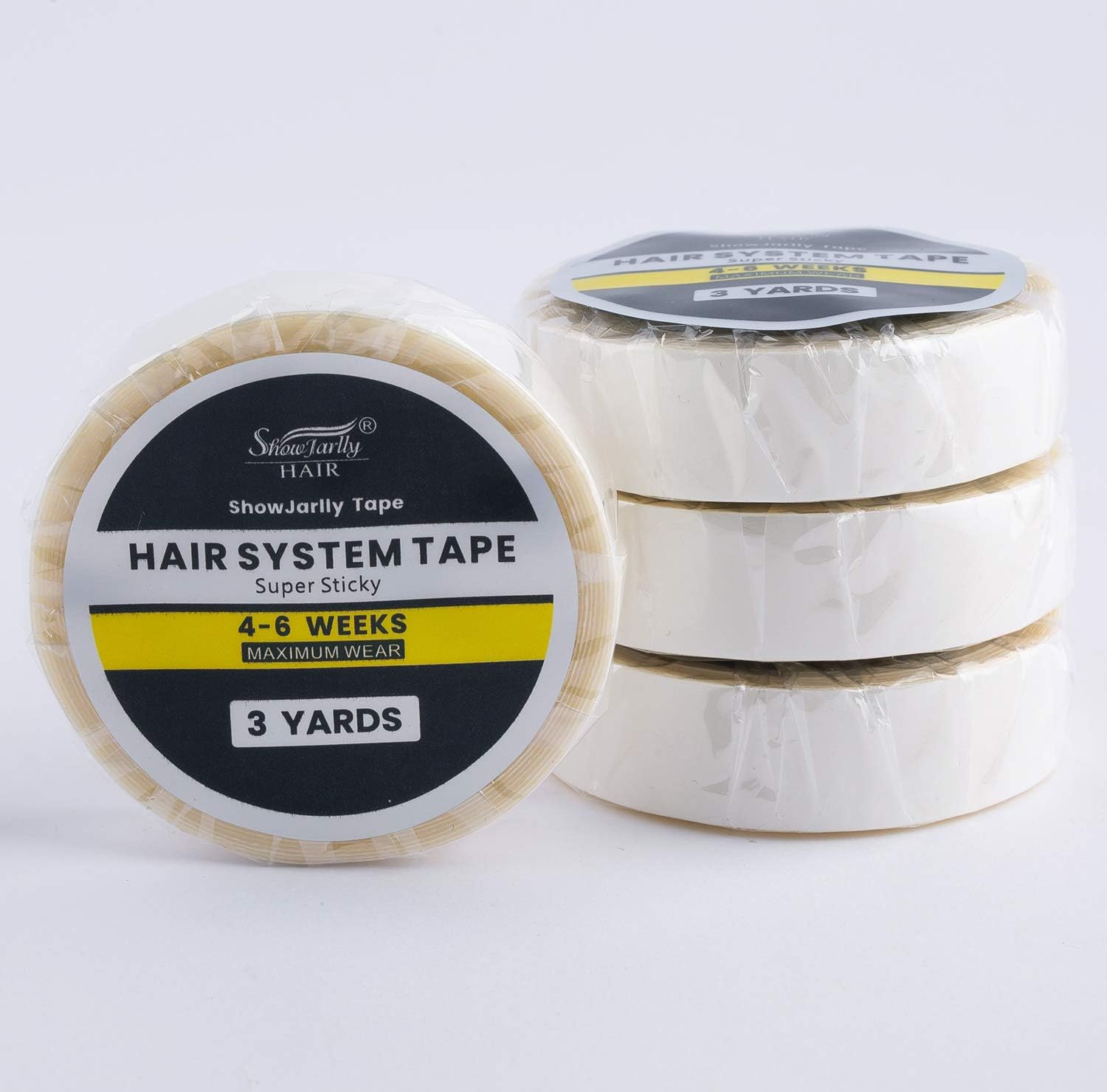 ShowJarlly - ruban adhésif lace extra fort - 1.2cm x 3 yards - transparent, rallonges perruques