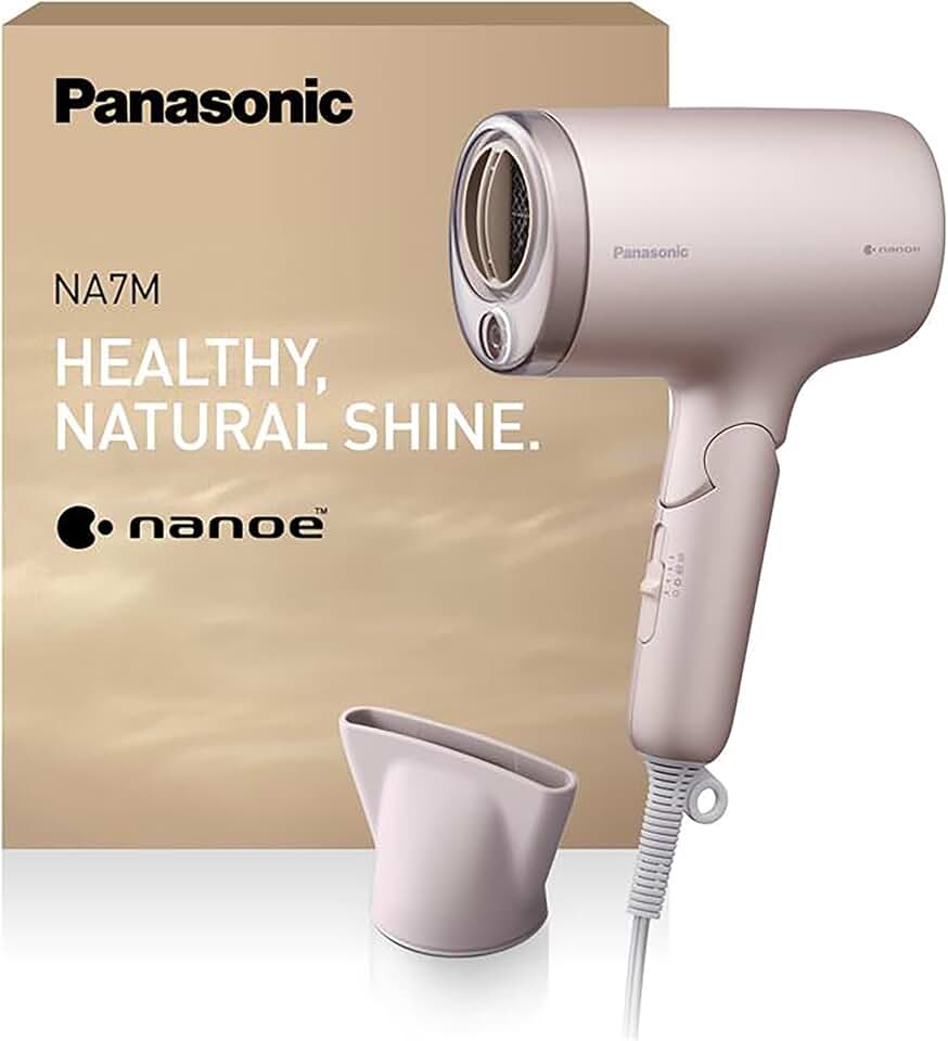 Panasonic - Sèche-Cheveux Nanoe, pliable, 1600W, séchage rapide, accessoire concentrateur, rose clair - EH-NA7M-P825