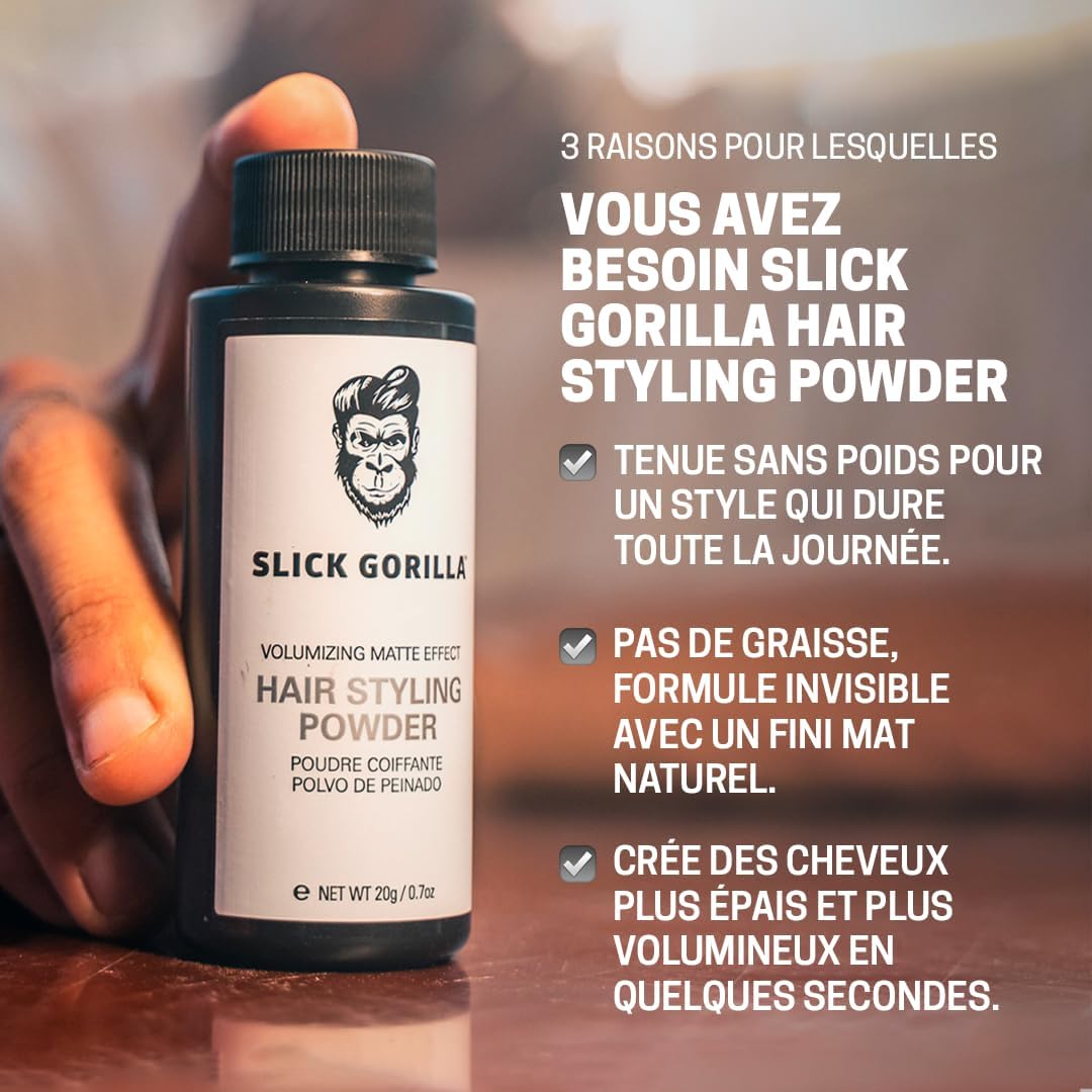 Slick Gorilla - Hair Styling Powder - 20g - Finition mate, volume