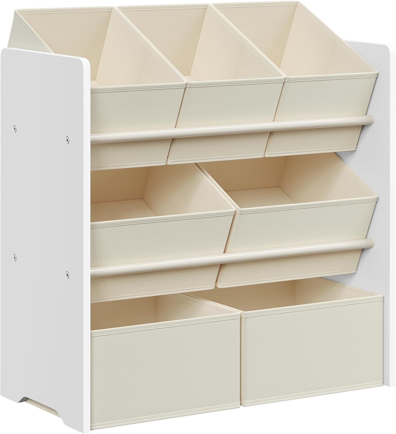 SONGMICS - étagère à jouets enfants, 29,5x62,5x60 cm, 7 bacs tissu, blanc nuage GKR034W10