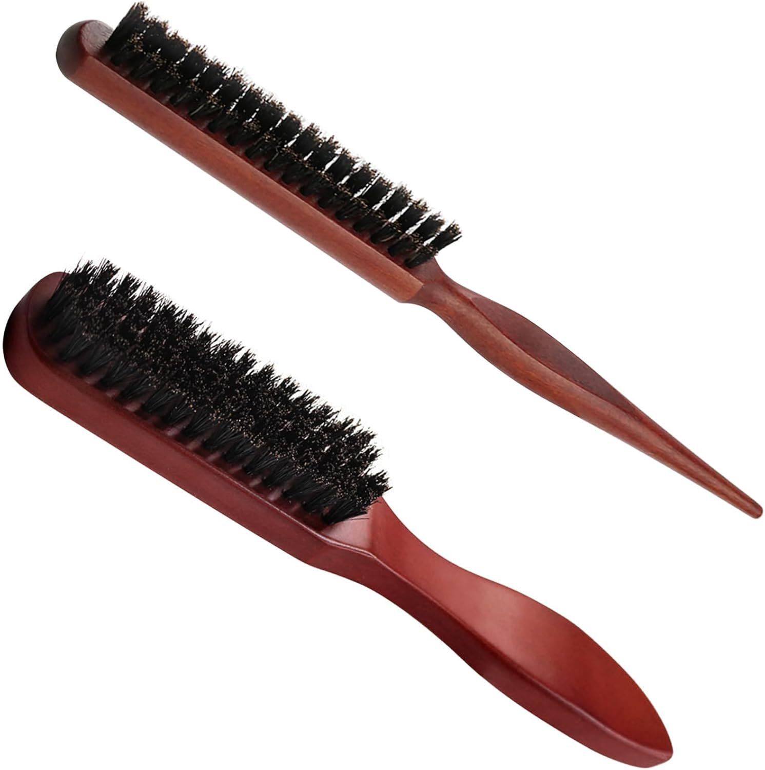 Brosses à cheveux - 2 pièces - poils de sanglier, démêlante, pour cheveux et barbe
