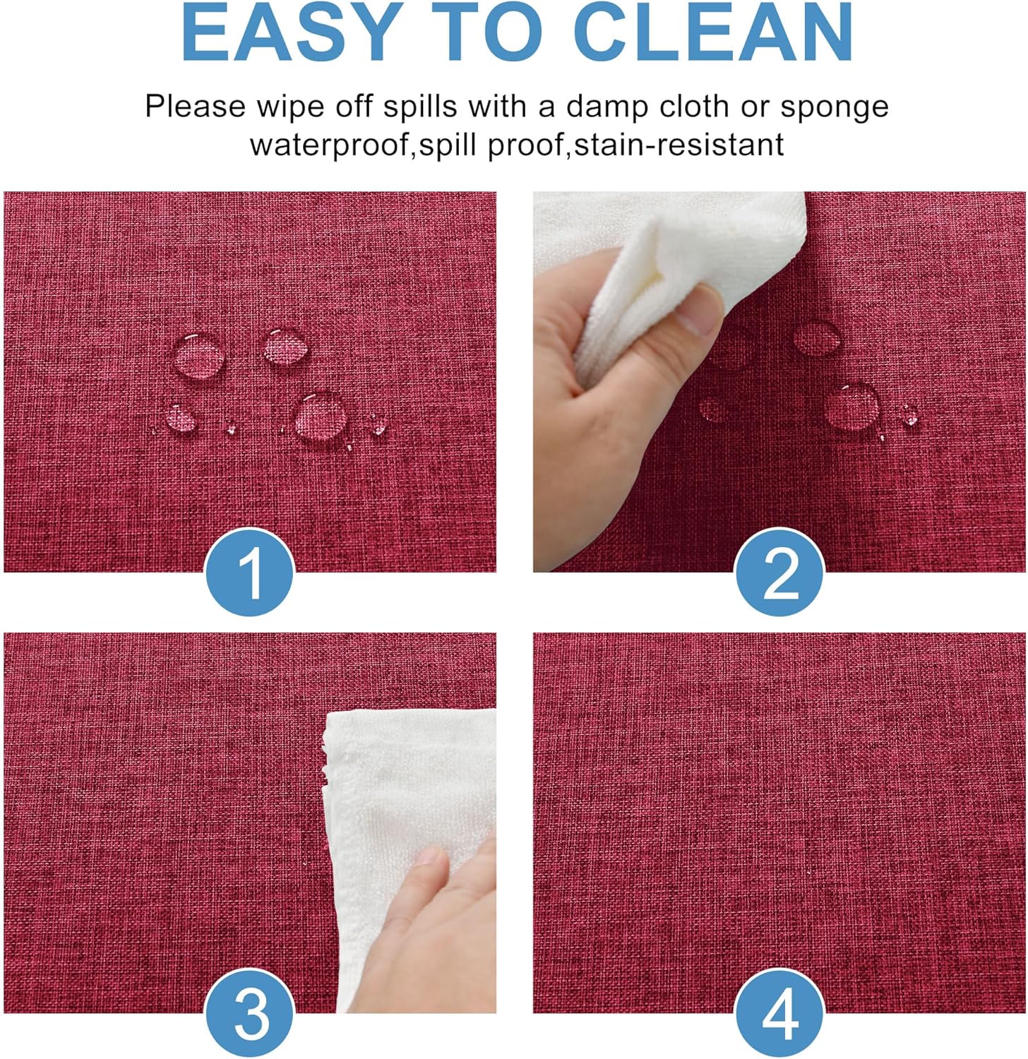 DWCN - nappe rectangulaire aspect lin 135x180cm, lavable et imperméable