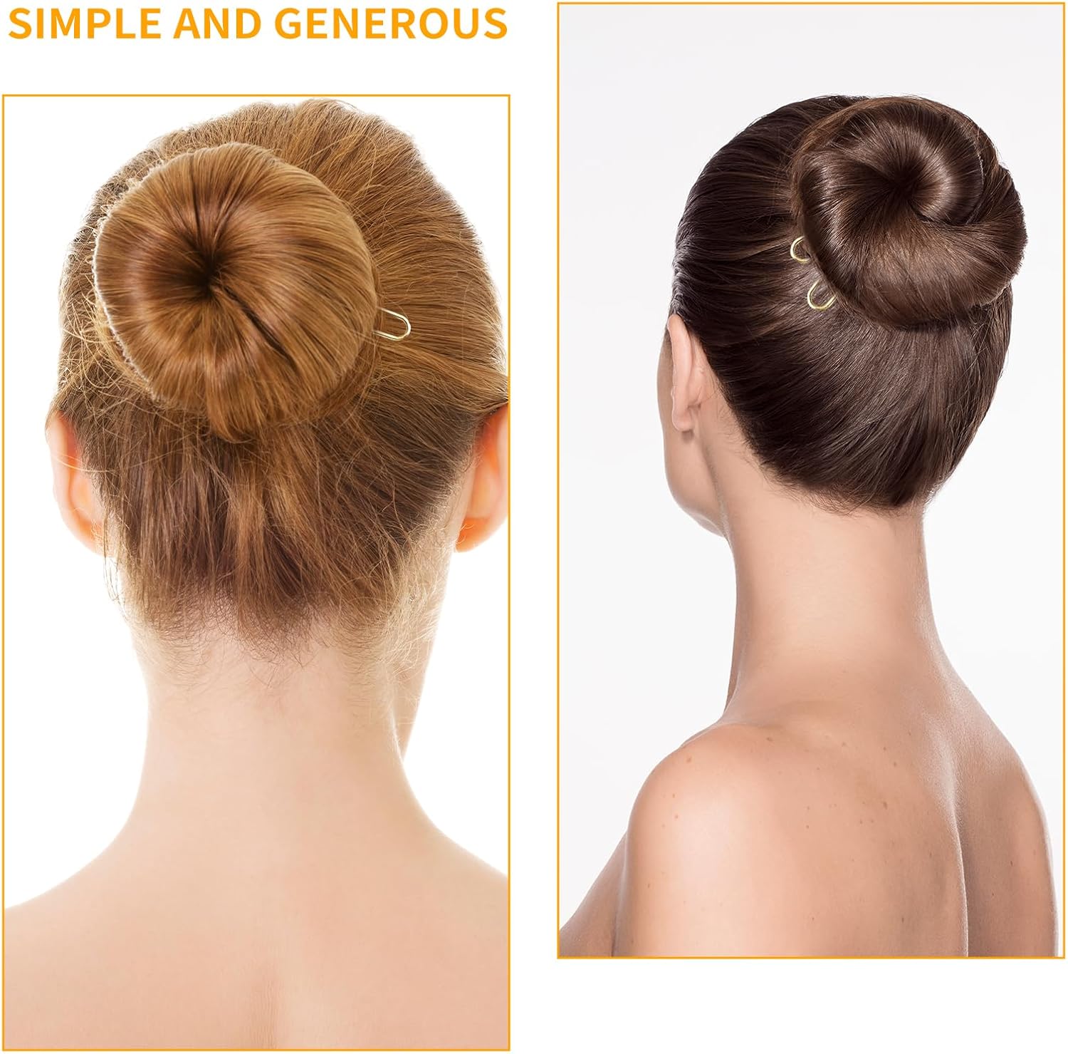 Accessoire chignon cheveux - lot de 4 donuts blancs - pour femmes et enfants