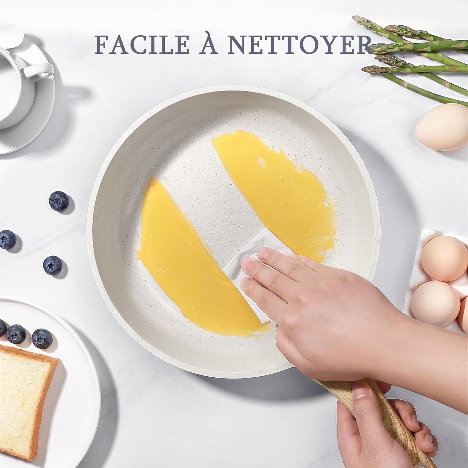 GiPP - Poêle à frire avec couvercle, 28 cm, granit, induction, antiadhésive