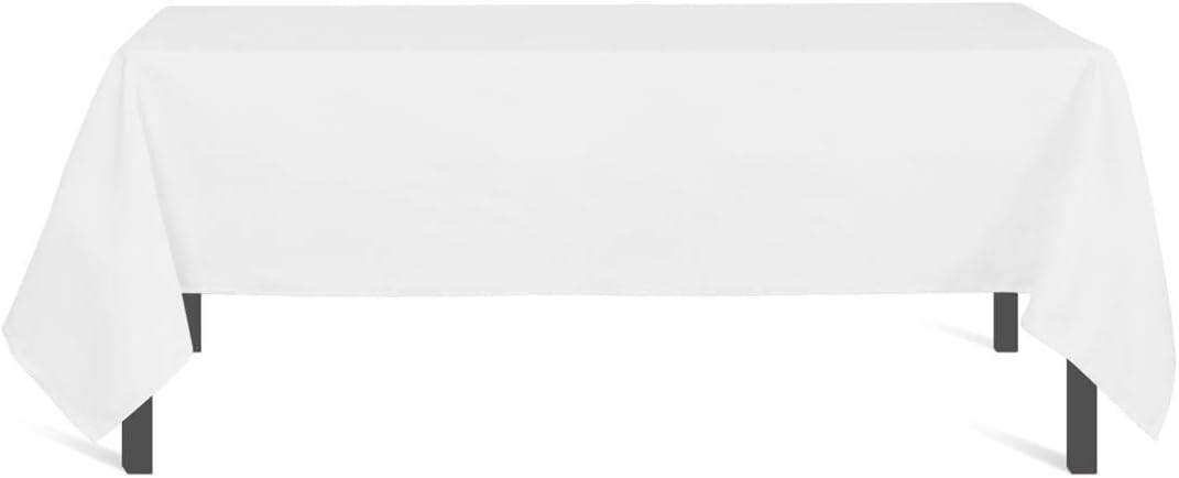Soleil d'Ocre - Alix nappe rectangle blanche 160x270 cm, polyester, anti-tâches