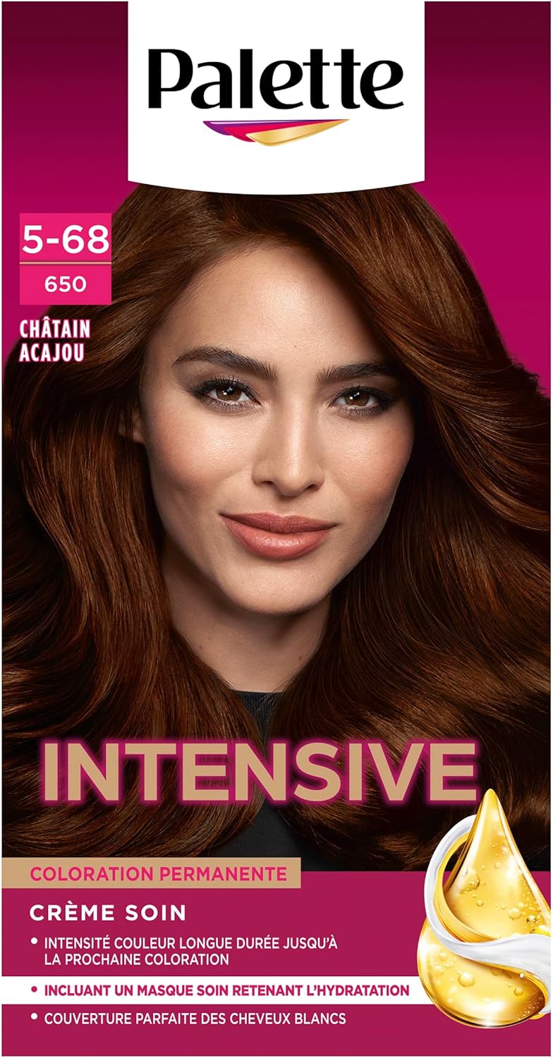 Schwarzkopf - Palette Coloration Crème Permanente - 100% couvrance blancs - 8 semaines - Chatain Acajou 650