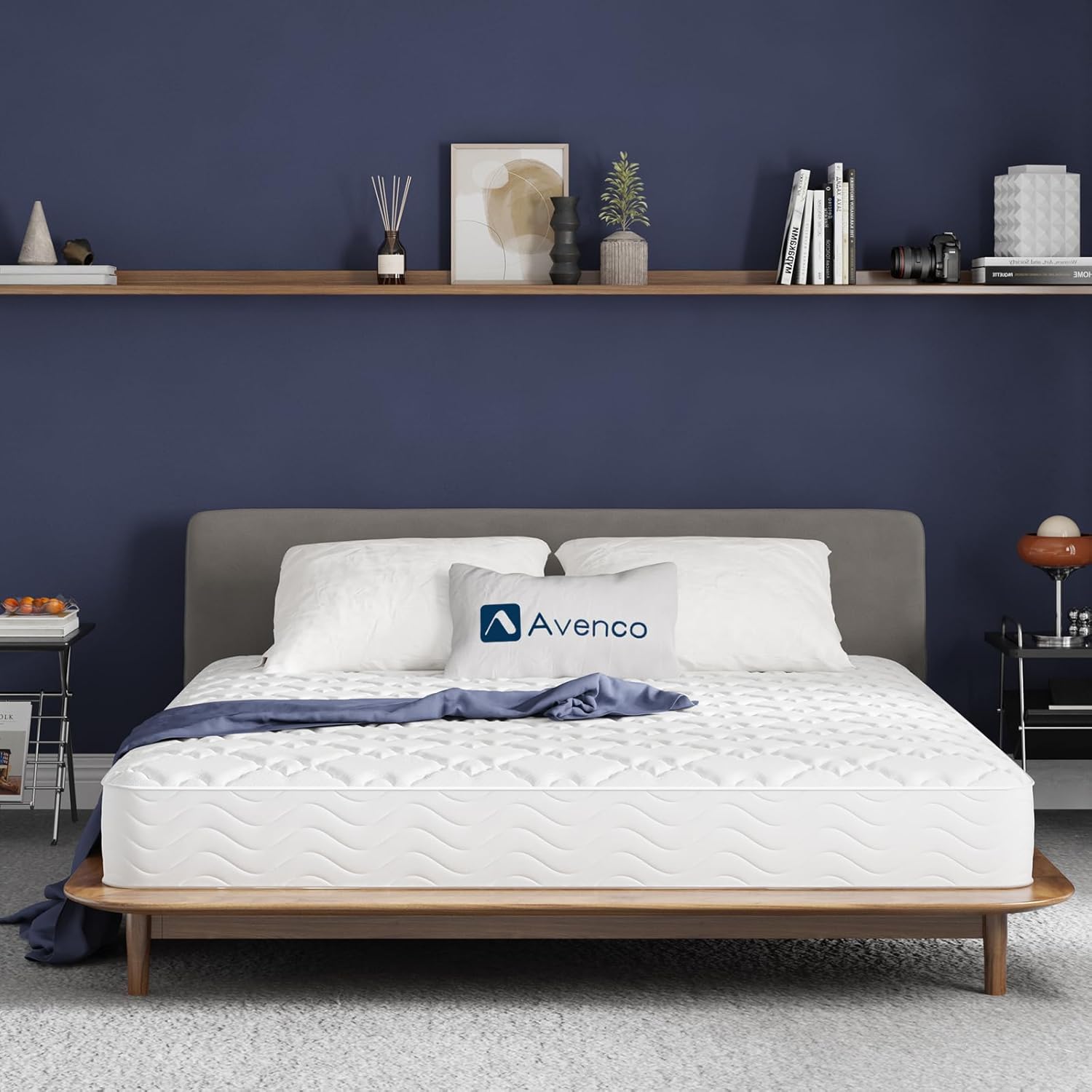 Avenco - Matelas double série confort - 160x190 cm - Ressorts ensachés, mousse double, isolation mouvements, CertiPUR-US