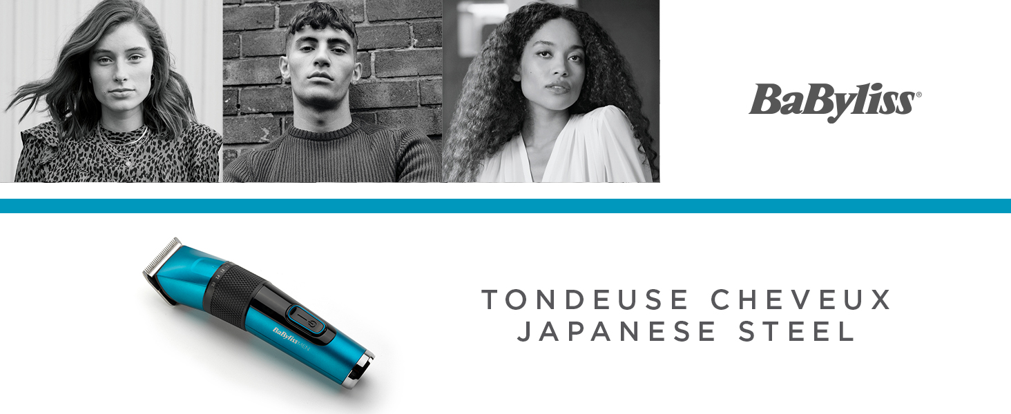 Tondeuse cheveux BaByliss E990E Japanese steel, lames en acier japonais, coupe facile, tondeuses