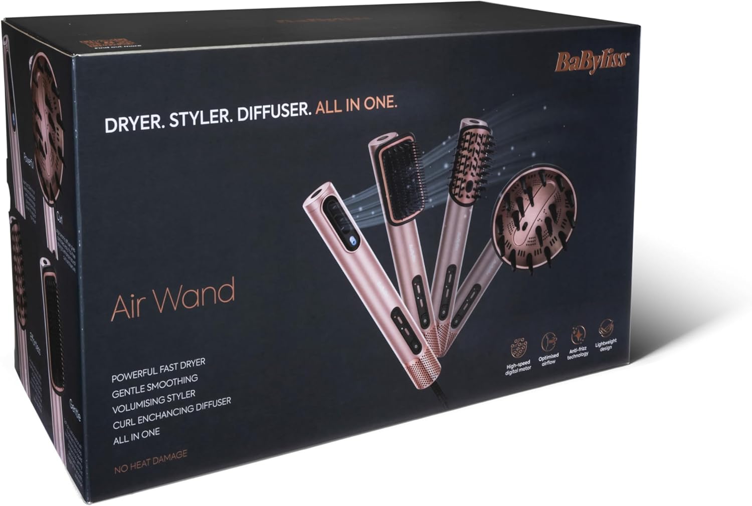 BaByliss - Air Wand - styler 4-en-1, ionique, diffuseur, vanity - AS6556E