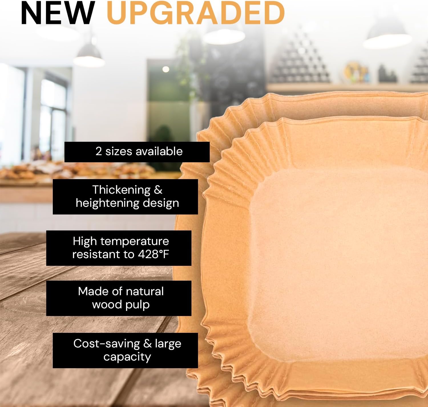 edihome - Papier cuisson air fryer - rond 16-20cm - 100 unités jetables