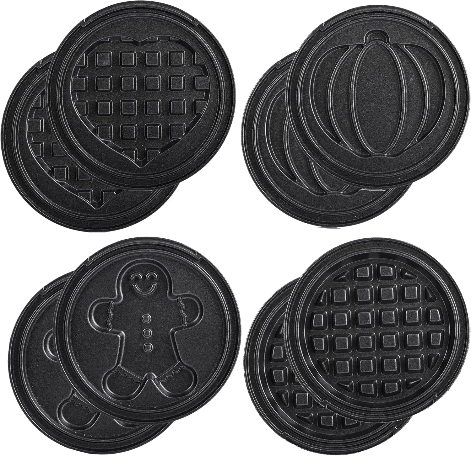 LEHMANN - mini gaufrier séries 4 formes - plaques interchangeables, antiadhésif, menthe, idéal enfants