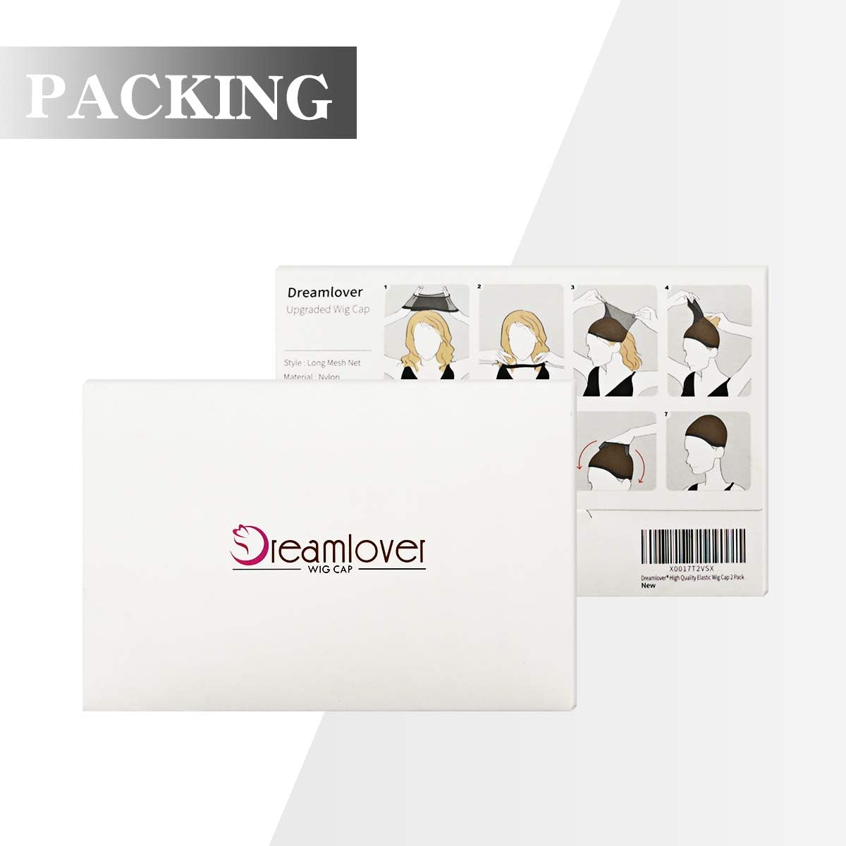 Dreamlover - filet à perruque, 2 pièces, maille noire, confortable