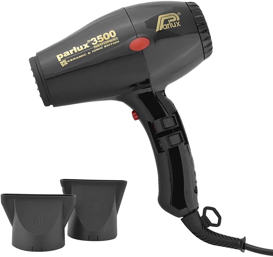 Parlux - 3500 Supercompact - compact - sèche-cheveux puissant, léger, noir