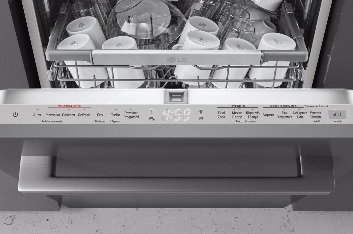 LG - Lave-vaisselle encastrable 14 couverts, inox, silencieux, DB475TXS