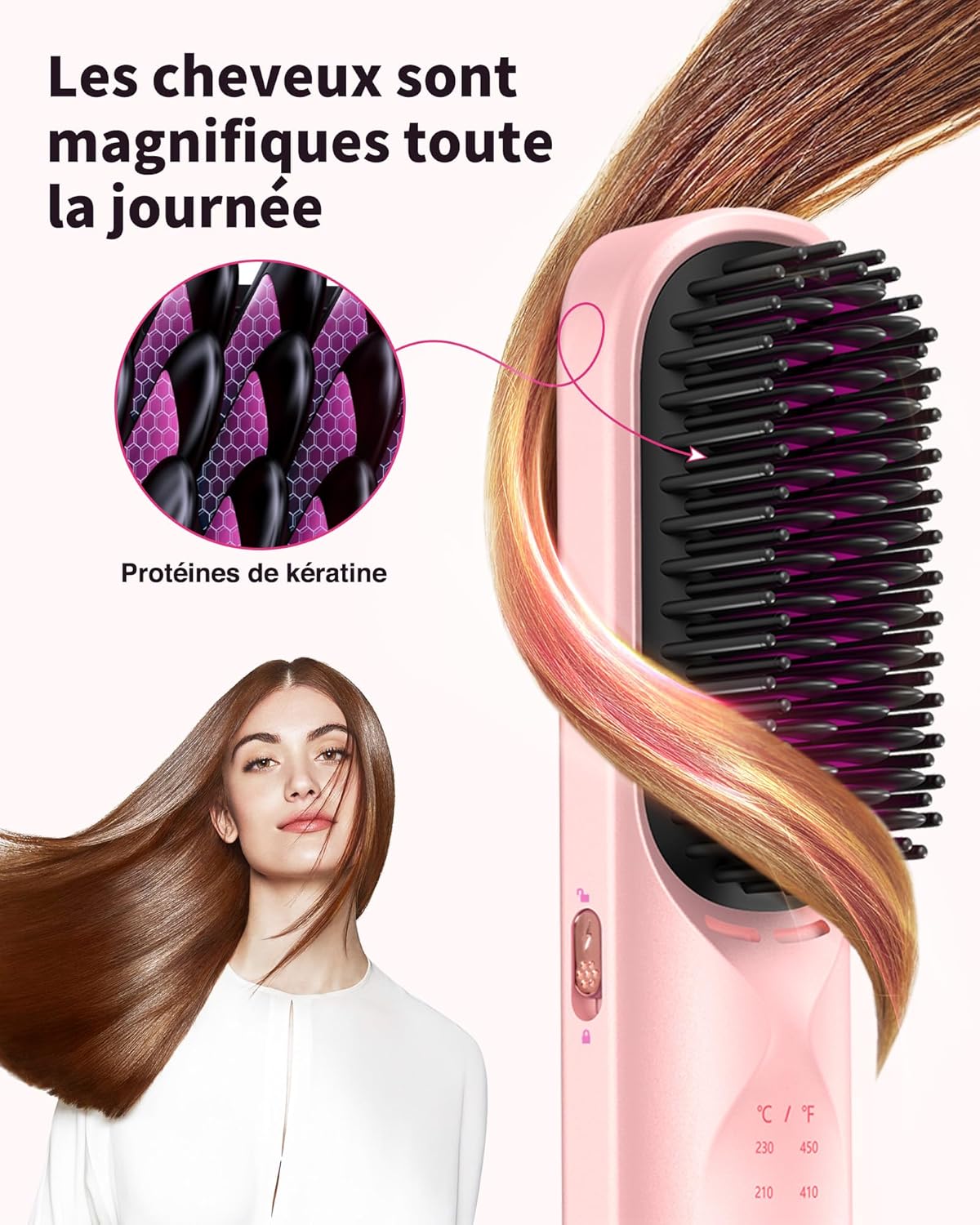 Bopcal - Brosse Lissante 3 en 1, 10000mAh, céramique, ions, sans fil