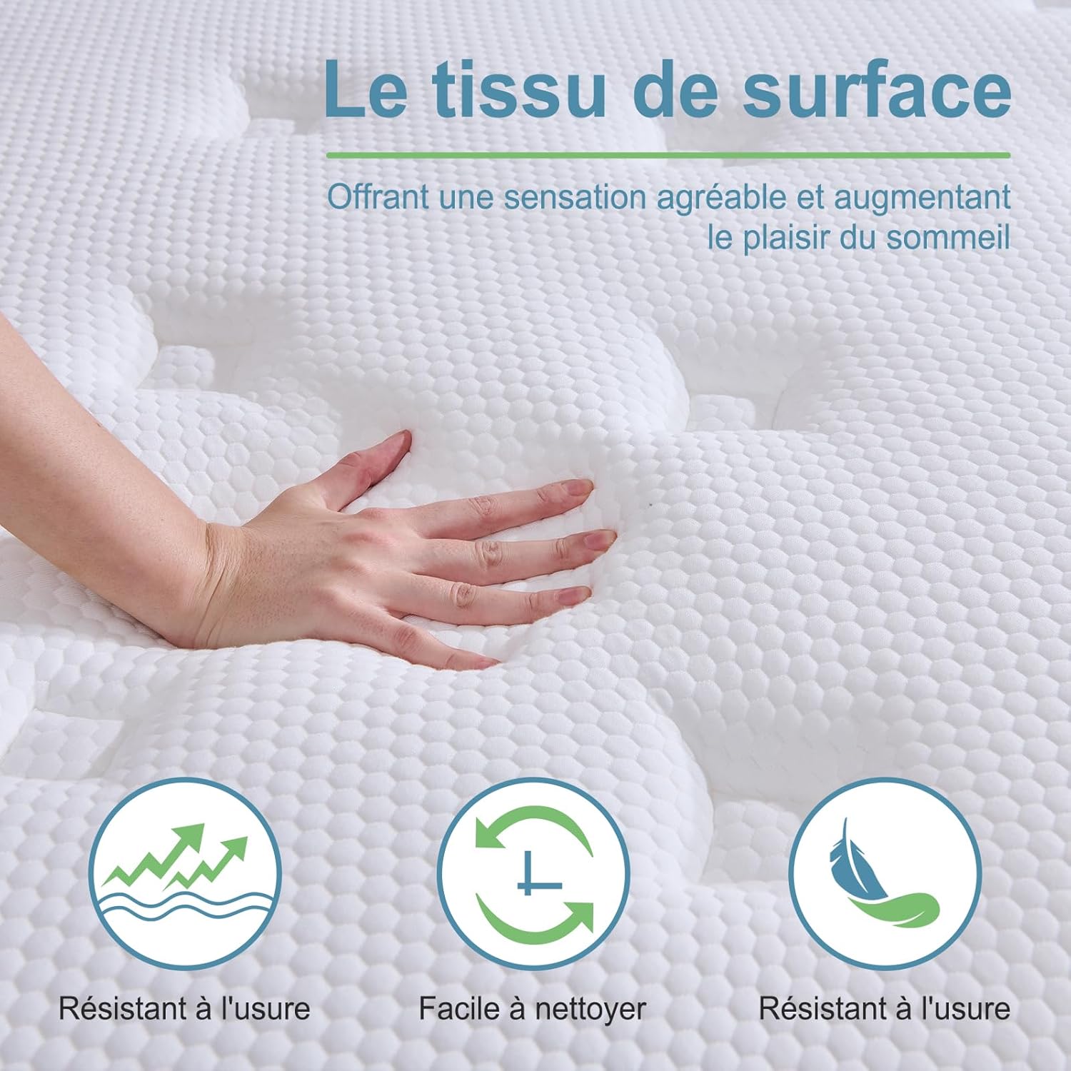 Matelas - 120x190x25 cm - ressorts ensachés, mémoire de forme, soutien idéal