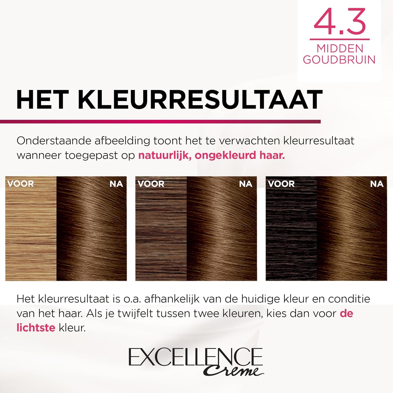 L'Oréal - Excellence Crème - 4.3 Moyen Brun Doré - Coloration cheveux