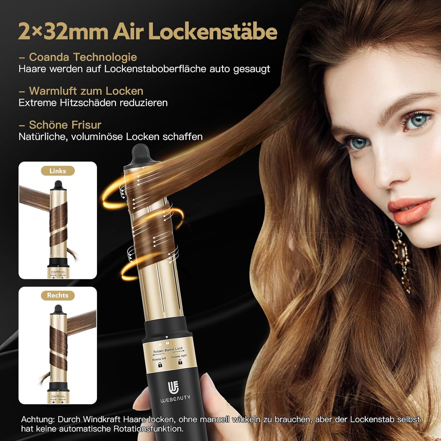 webeauty - 6 en 1 hairstyler - sèche cheveux pro, 110000TR/MIN, ions négatifs