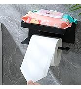 JS Porte-rouleau de papier toilette sans perçage Noir