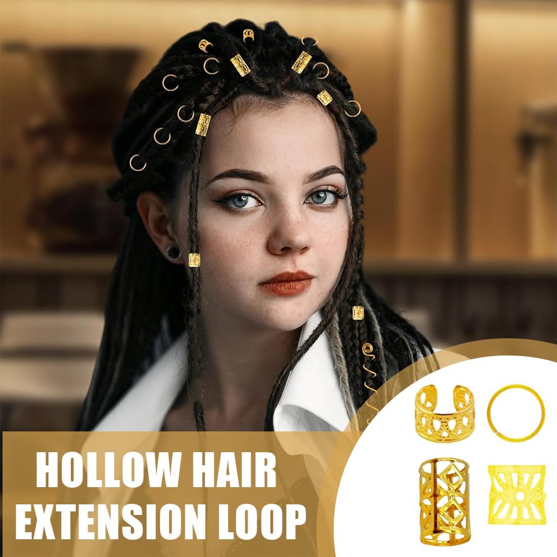 Bijoux Cheveux Tresse - lot de 40 pinces - accessoires dreadlocks - pour hommes femmes enfants - D(80PCS)