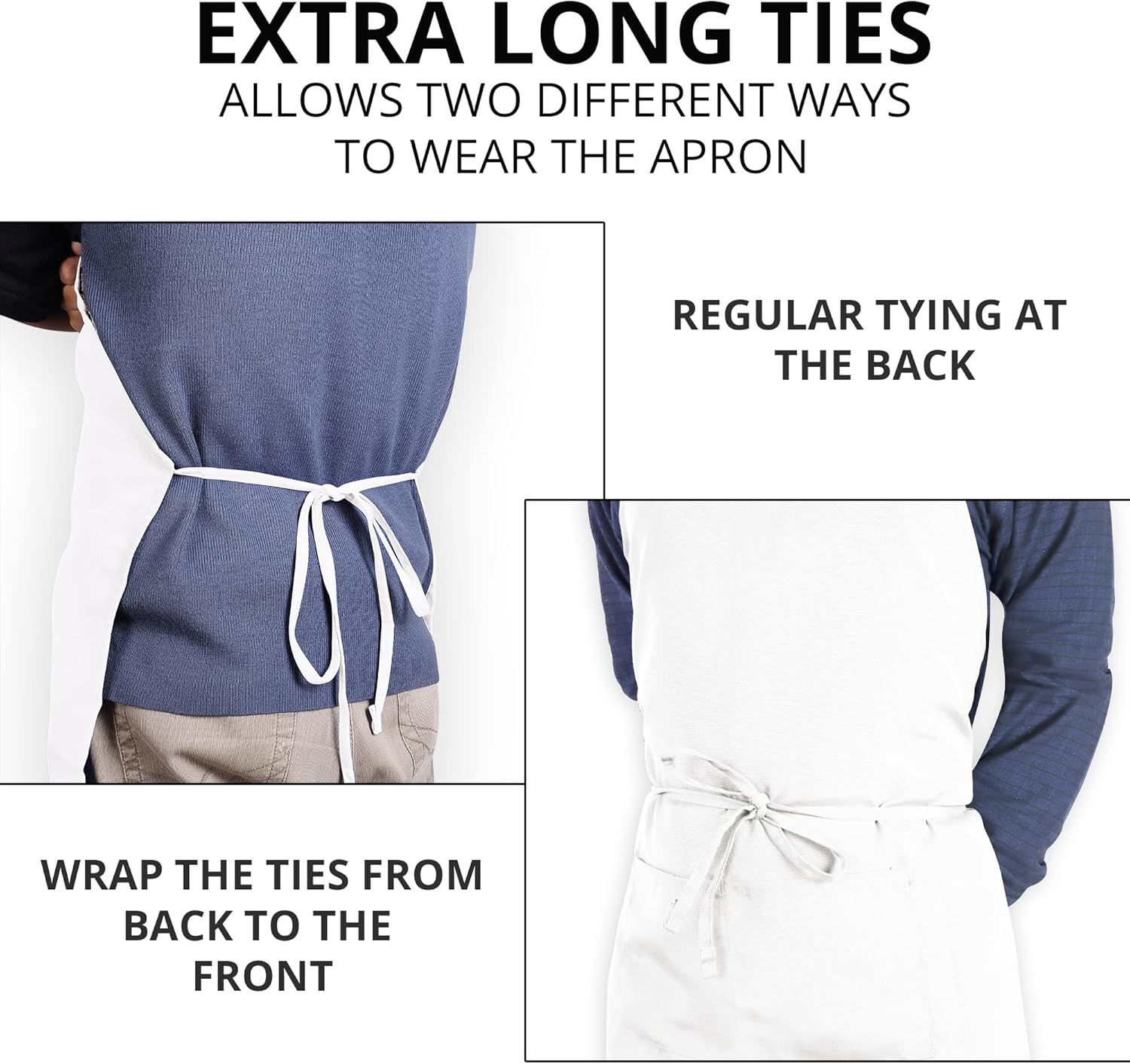 Utopia Kitchen - lot de 2 tabliers réglables - avec 2 poches, idéal barbecue