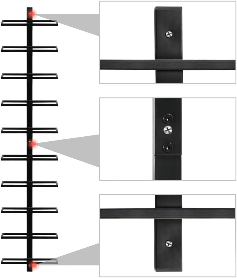 Yaheetech - étagère à vin mural - 126 cm - métal, 10 bouteilles
