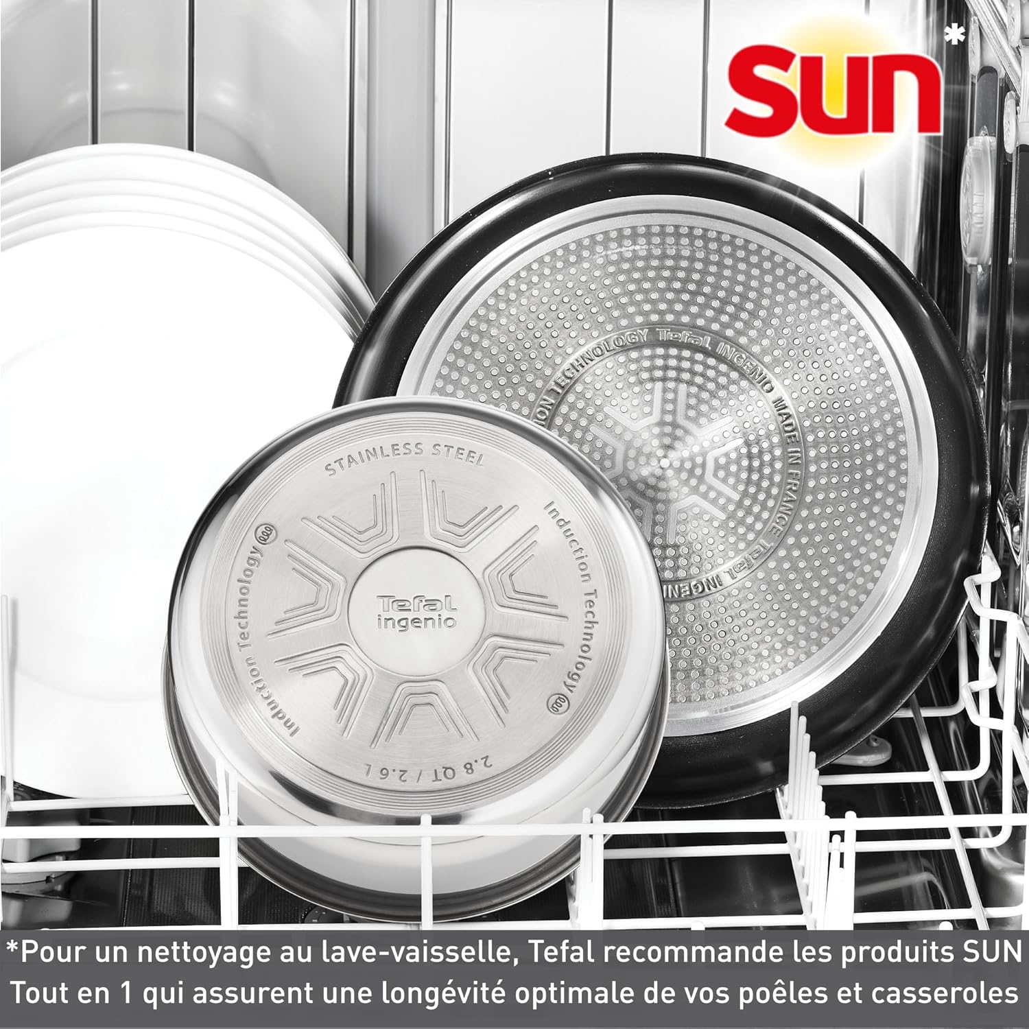 Tefal - Ingenio Emotion - batterie 8 pièces, inox, induction, poignée amovible, L8979804