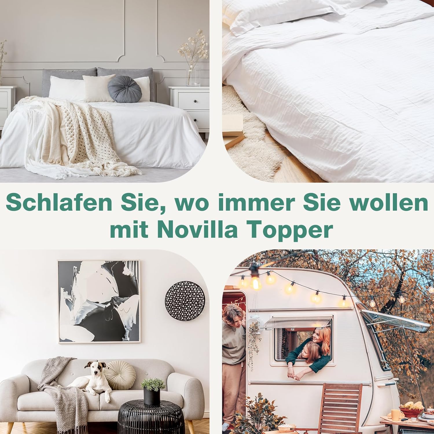 Novilla - Surmatelas Gel Série - 140x200 cm - Mousse mémoire, doux, antidérapant, lavable