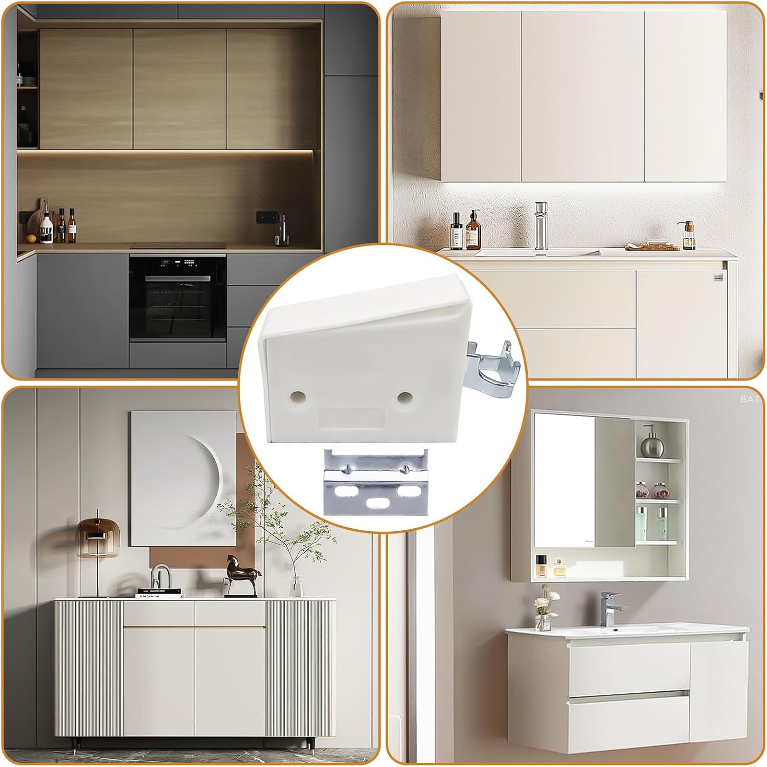 YOUNGSAY - série 8 pièces - réglables, charge 150kg, blanc, rail support