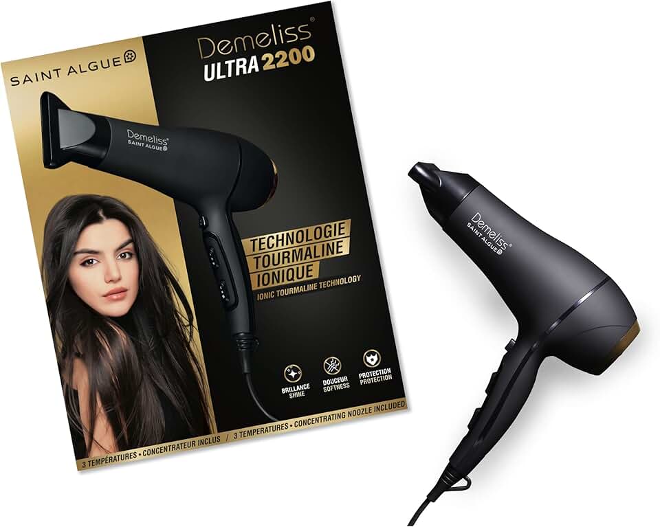 Saint Algue - Demeliss ULTRA - sèche-cheveux 2200W - tourmaline, 2 vitesses, 3 températures
