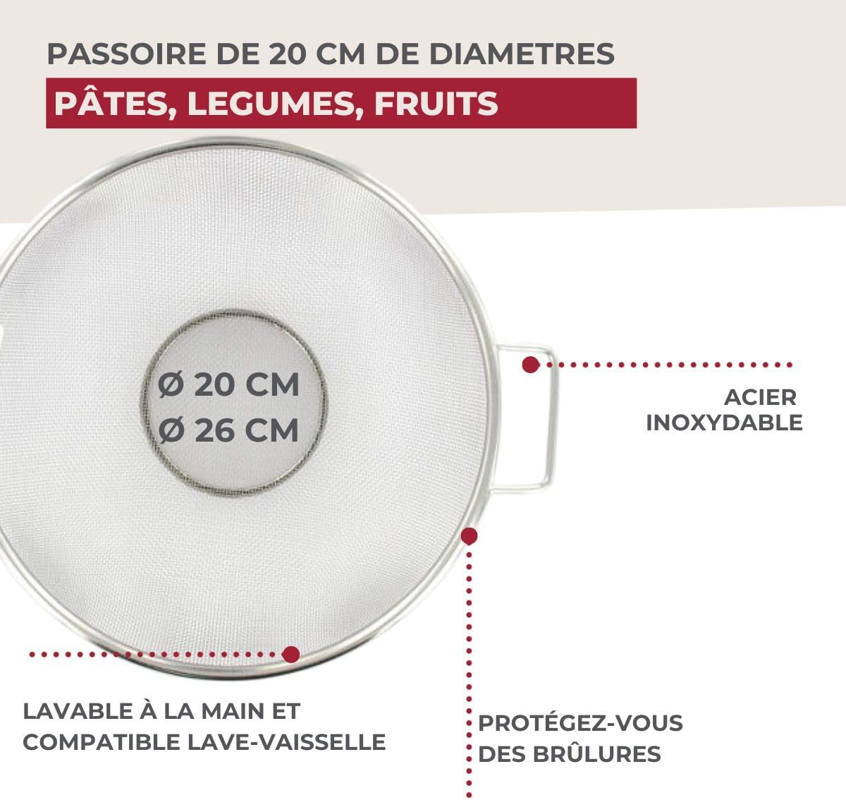 Fackelmann - set 2 passoires inox - 20 & 26 cm - tamis acier inoxydable 9983650