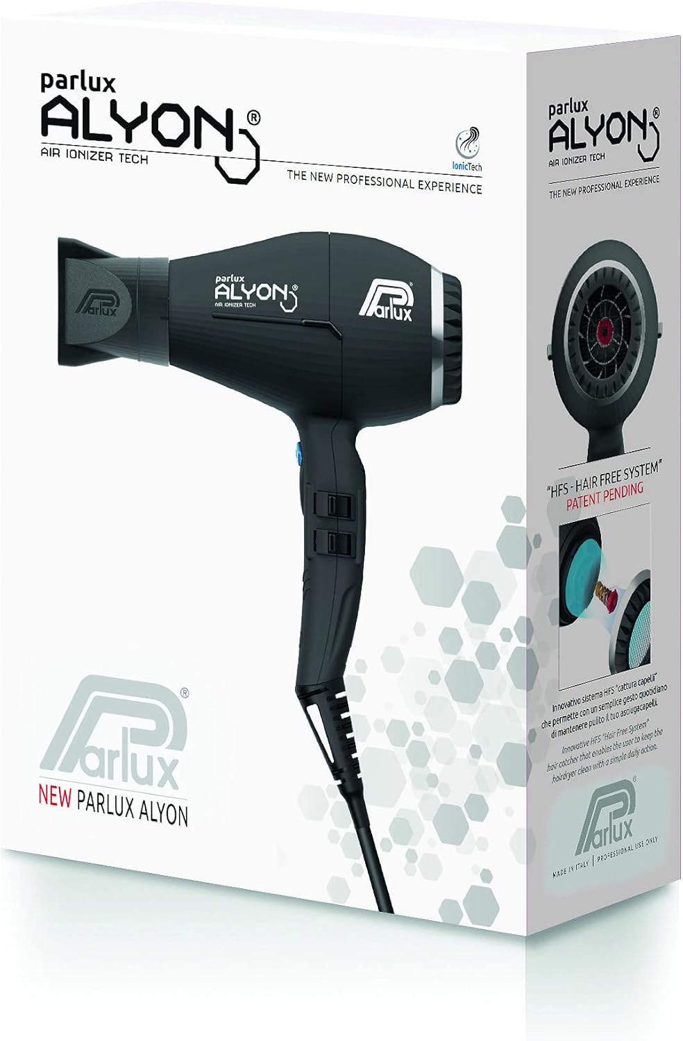 Parlux - sèche-cheveux noir mat - compact, puissance 2100W