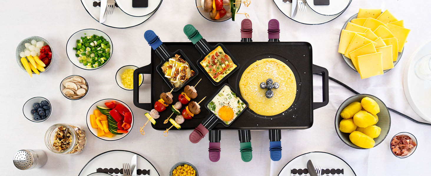 un set de table avec divers produits alimentaires