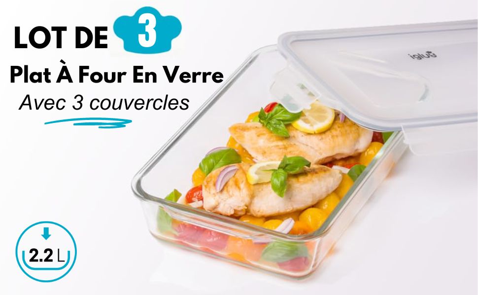  boîtes à lunch en verre rectangulaires contenants alimentaires bacs de préparation de repas